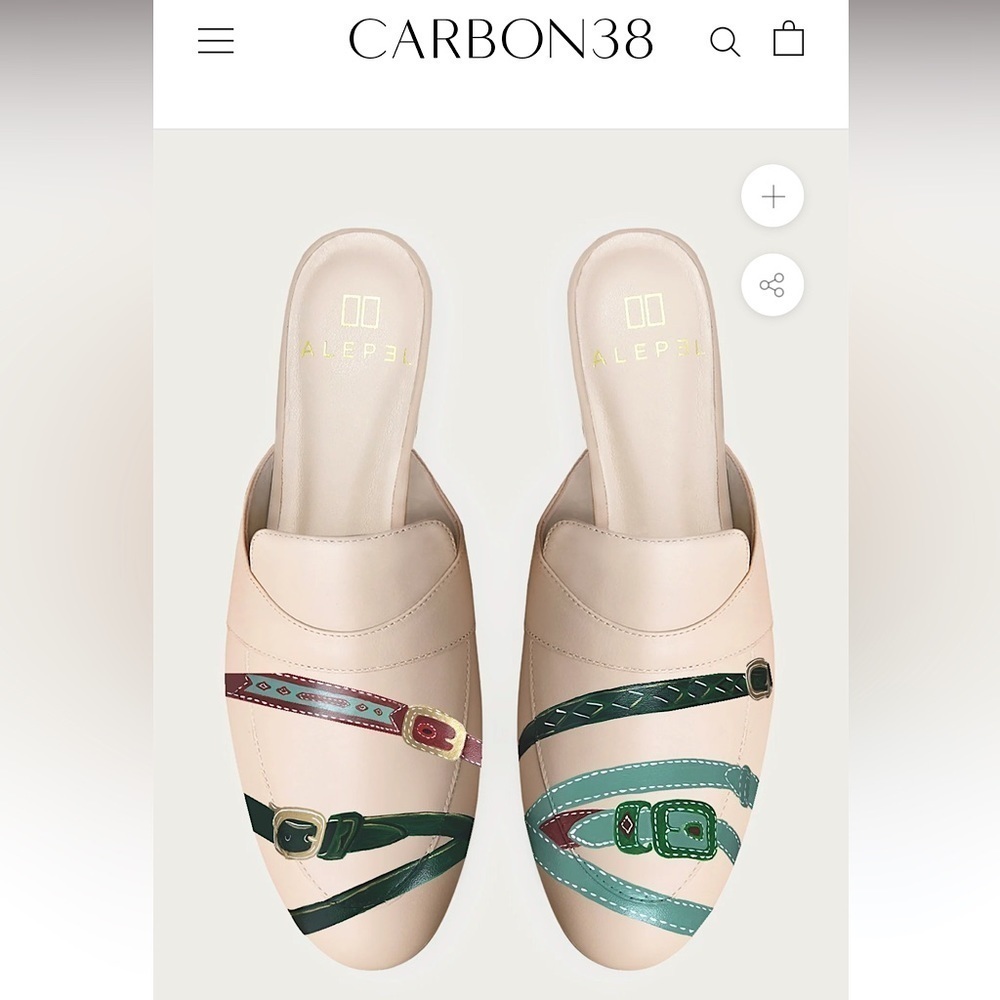 Alepel Buckle Mules Hand Painted